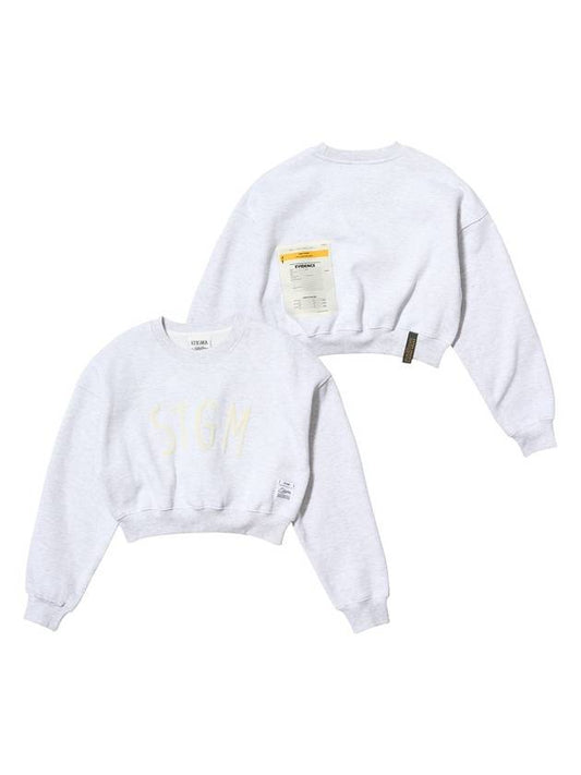 STGM CROPED CREWNECK FEMALE WHITE MELANGE - STIGMA - BALAAN 1