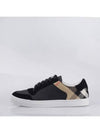 House Check Leather Suede Low Top Sneakers Black - BURBERRY - BALAAN 2