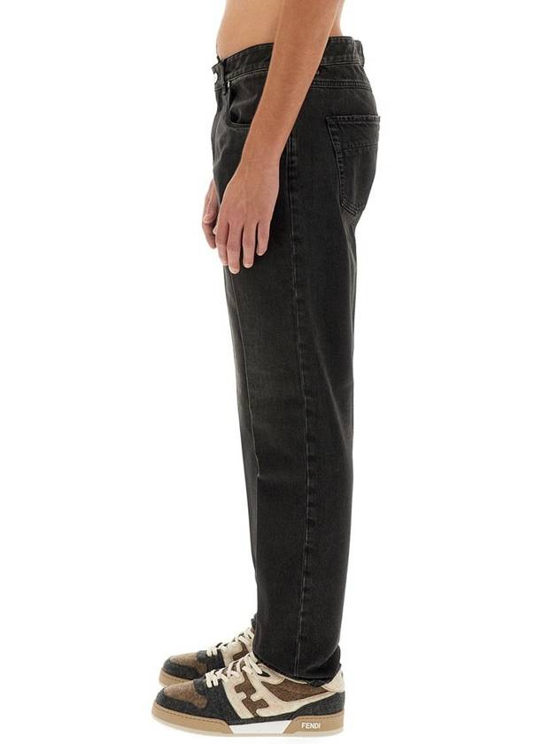 Straight-Cut Denim Jeans Black - FENDI - BALAAN 4