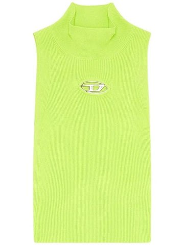 Ribbed Knit Turtleneck Green - DIESEL - BALAAN 1