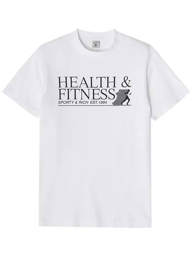 Health Fitness Logo Short Sleeve T-Shirt White - SPORTY & RICH - BALAAN 6