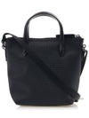 Coated Canvas Mini Tote Bag Black - LACOSTE - BALAAN 4