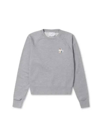 Maison Kitsune WOMEN DRESSED FOX PATCH ADJUSTED SWEATSHIRT GRAY MELANGE - MAISON KITSUNE - BALAAN 1