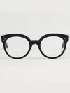 Eyewear Logo Round Eyeglasses Shiny Black - CELINE - BALAAN 4