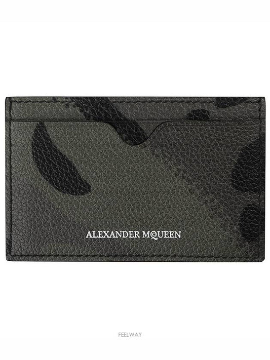 Dance Skeleton Print Card Holder Khaki - ALEXANDER MCQUEEN - BALAAN.