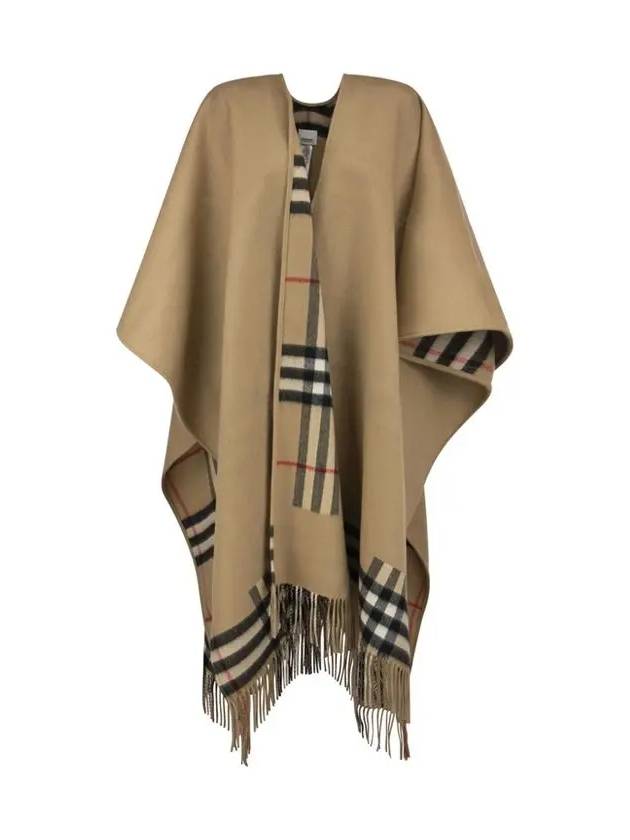 Reversible Check Wool Cashmere Cape - BURBERRY - BALAAN 2