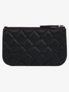 Silver logo grained calfskin clutch bag black - CHANEL - BALAAN 3