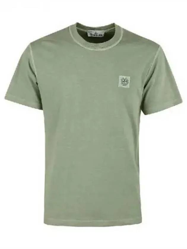 Pisato Effect Logo Patch Short Sleeve T-Shirt Green - STONE ISLAND - BALAAN 2