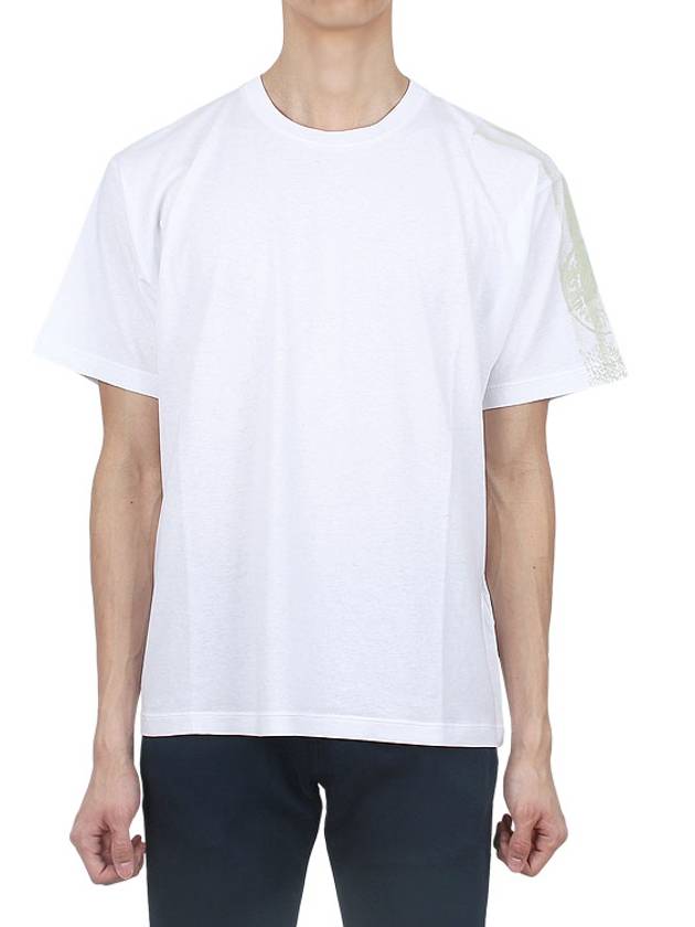 Compass Logo Round Short Sleeve T-Shirt White - STONE ISLAND - BALAAN 3