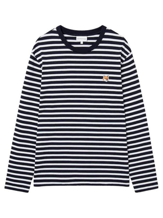 Fox Head Patch Regular Marin Long Sleeve T Shirt Navy Stripes - MAISON KITSUNE - BALAAN 2