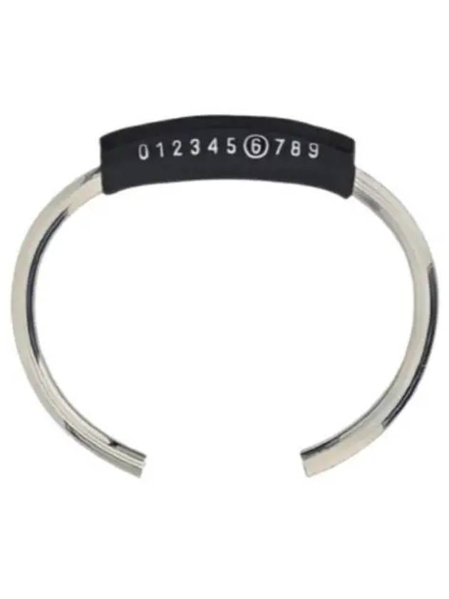 Number Engraved Leather Trim Bracelet Silver - MAISON MARGIELA - BALAAN 2