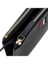 Logo 4 Bar Leather Clutch Bag Black - THOM BROWNE - BALAAN 10