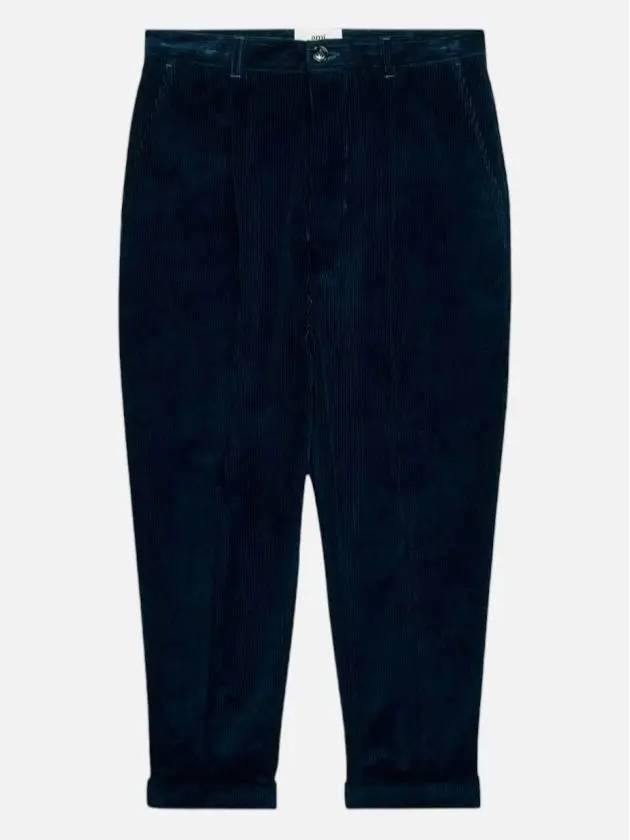 Carrot Oversized Cotton Corduroy Velvet Straight Pants Night Blue - AMI - BALAAN 3