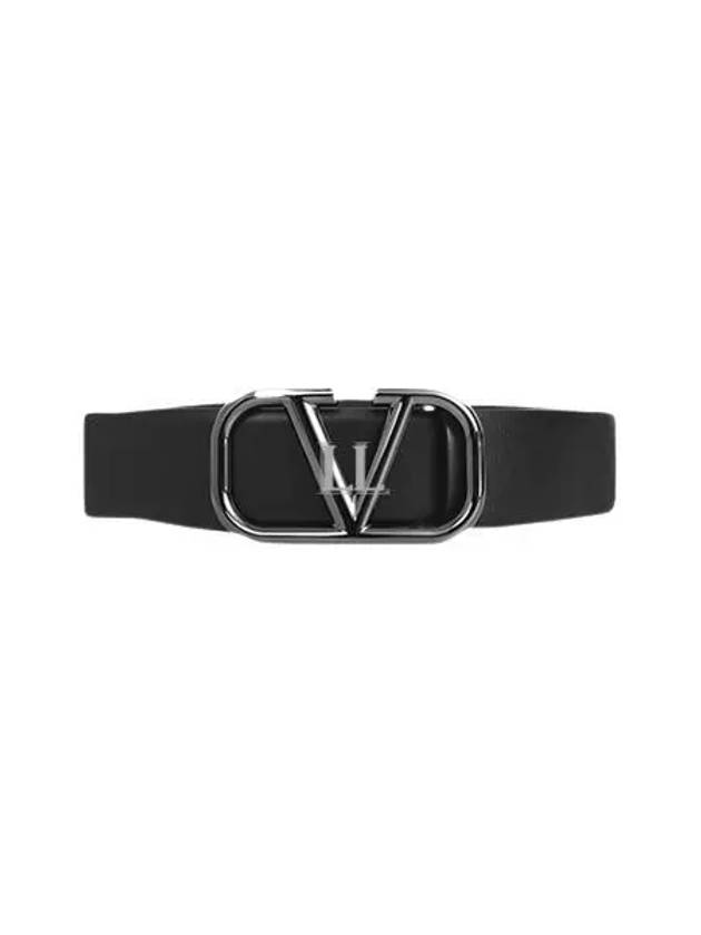 V Logo Signature Belt Black - VALENTINO - BALAAN 2