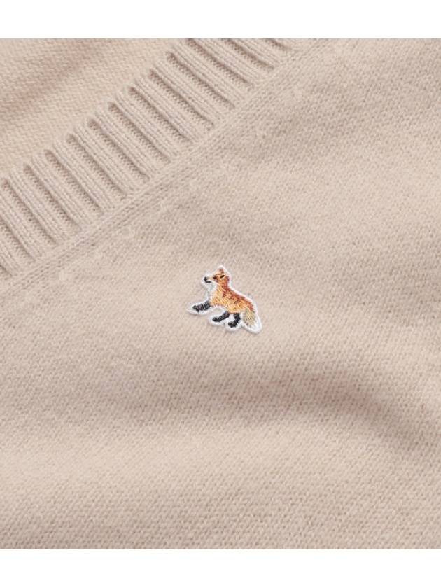 Baby Fox Patch Cosy Cardigan Beige - MAISON KITSUNE - BALAAN 5