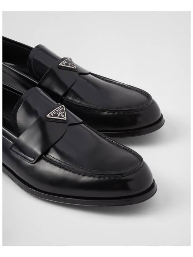 Brushed Leather Loafers Black - PRADA - BALAAN 7