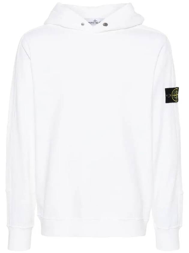 Compass Badge Cotton Hoodie White - STONE ISLAND - BALAAN 3