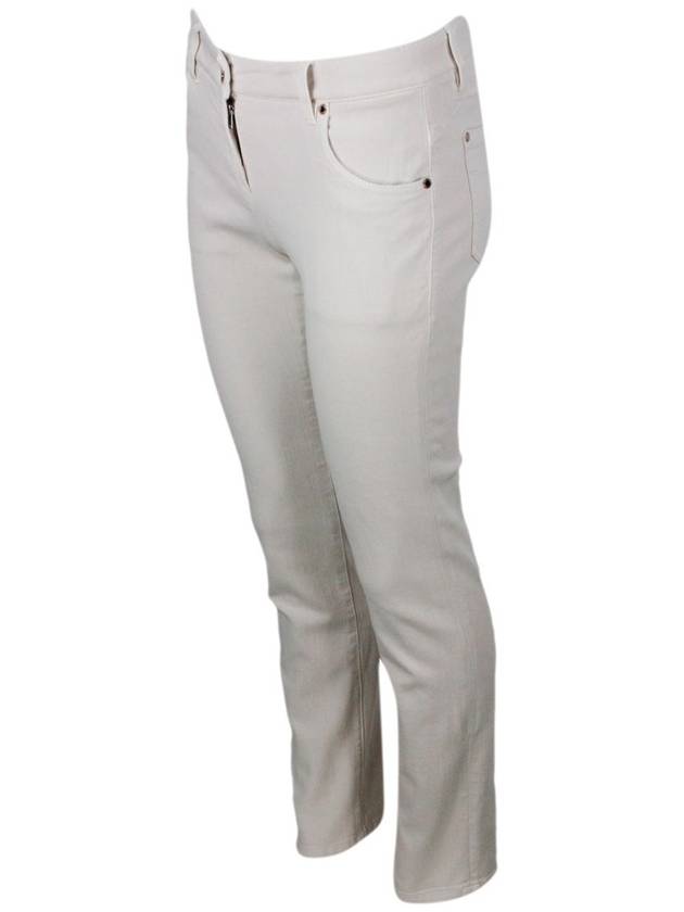 Women's Slim Fit Straight Jeans White - BRUNELLO CUCINELLI - BALAAN 3