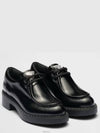 Triangle Logo Lace-Up Leather Derby Black - PRADA - BALAAN 2