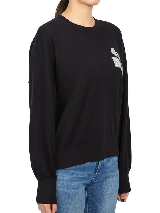 Marisans Crew Neck Wool Knit Top Black - ISABEL MARANT - BALAAN 4