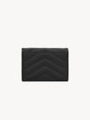 Monogram Caviar Embossed Business Card Wallet Black - SAINT LAURENT - BALAAN 3