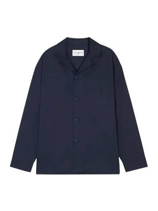 Logo embroidery overshirt navy KM00410WW0075 - MAISON KITSUNE - BALAAN 1