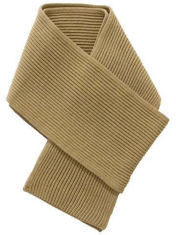 Ribbed Wool Muffler Camel WIDE SCARF CAMEL - ANDERSEN-ANDERSEN - BALAAN 1