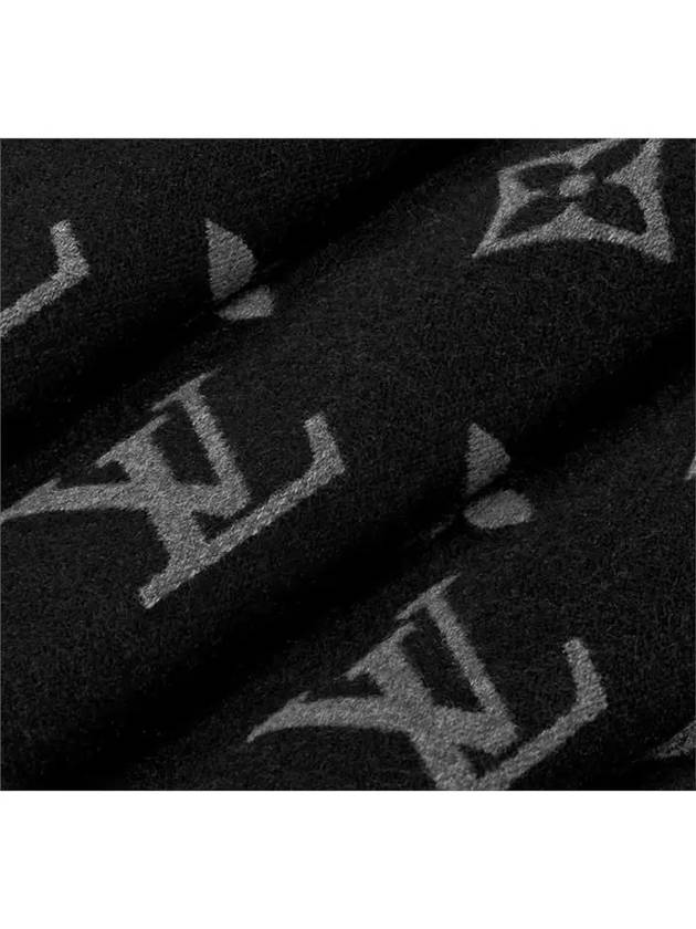 Monogram Wool Scarf Black - LOUIS VUITTON - BALAAN 4