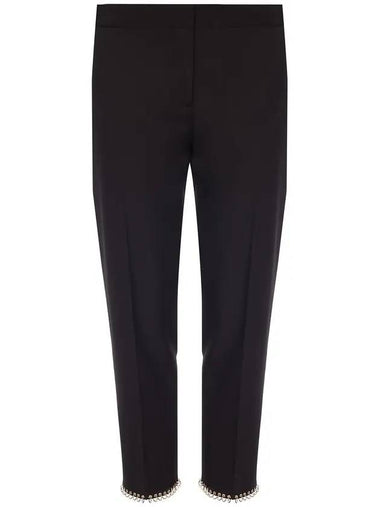 Women's Ring Detail Tailored Slim Fit Pants Black - BURBERRY - BALAAN 1