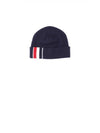 Striped Wool Beanie Navy - THOM BROWNE - BALAAN 5