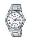 Metal Analog Watch White Silver - CASIO - BALAAN 2