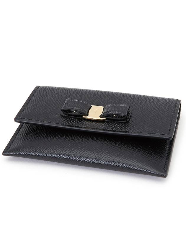 Vara Bow Card Walletr Black - SALVATORE FERRAGAMO - BALAAN 4