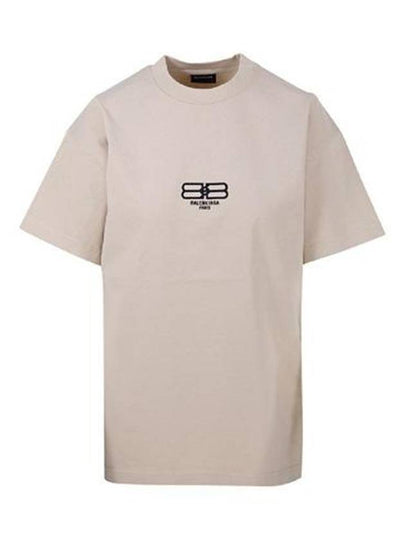 BB Paris Cotton Short Sleeve T-Shirt Beige - BALENCIAGA - BALAAN 2