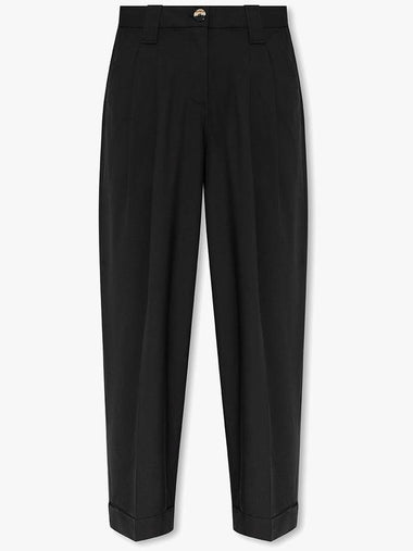 Ganni Pleat-front Trousers, Women's, Black - GANNI - BALAAN 1