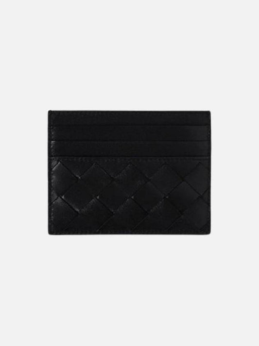 Intrecciato Leather Card Wallet Black - BOTTEGA VENETA - BALAAN 2