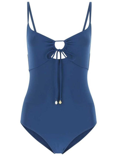 stretch nylon one-piece swimsuit teal green - TORY BURCH - BALAAN 2