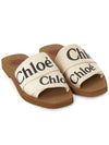 Woody Logo Flat Mule Slippers White - CHLOE - BALAAN 4