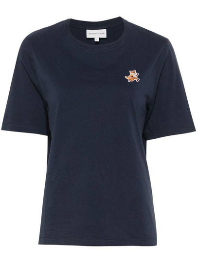 Speedy Fox Patch Comfort Short Sleeve T-Shirt Navy - MAISON KITSUNE - BALAAN 2