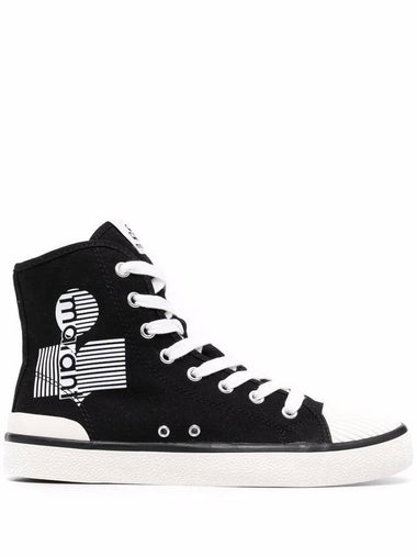 Women's Benkeenh Logo High Top Sneakers Black - ISABEL MARANT - BALAAN 1