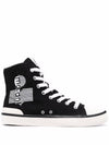 Women's Benkeenh Logo High Top Sneakers Black - ISABEL MARANT - BALAAN 1