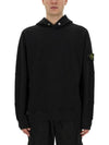 Compass Badge Cotton Hoodie Black - STONE ISLAND - BALAAN 1