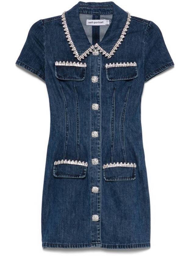 Self-Portrait Short Denim Dress - SELF PORTRAIT - BALAAN 1