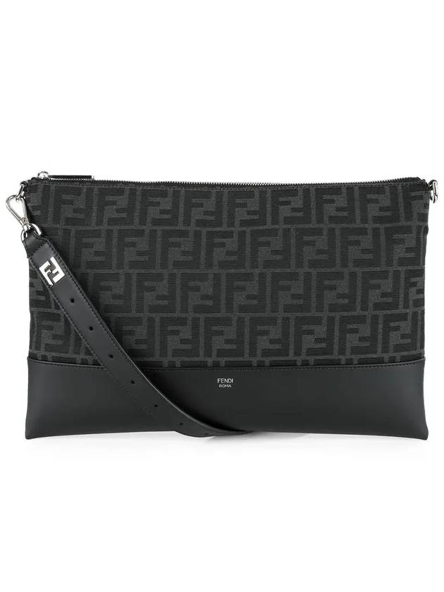 FF Diagonal Leather Cross Bag Black - FENDI - BALAAN 2