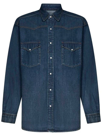 American Classic Cotton Long Sleeve Shirt Navy - MAISON MARGIELA - BALAAN 2