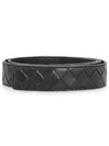 Intrecciato Velcro Closure Leather Belt Black - BOTTEGA VENETA - BALAAN 2