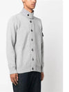 Lambswool Knit Cardigan Grey Melange - STONE ISLAND - BALAAN 6