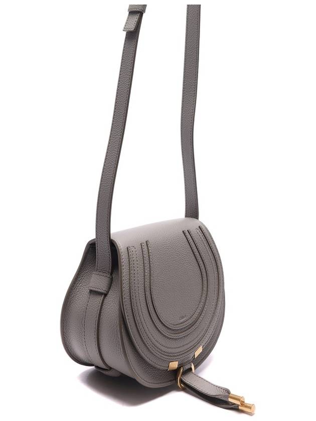 Marcie Saddle Small Grained Leather Cross Bag Grey - CHLOE - BALAAN 4