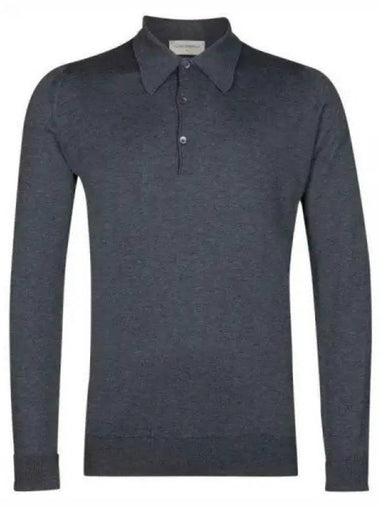 John Smedley Finchley Charcoal Polo Knit 925766 - JOHN SMEDLEY - BALAAN 1