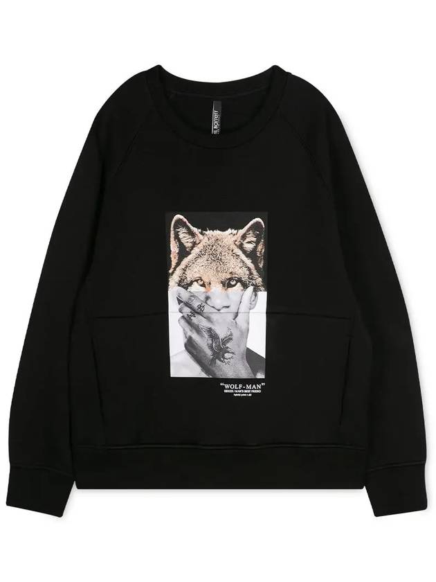 Wolfman Print Sweatshirt Black - NEIL BARRETT - BALAAN 4