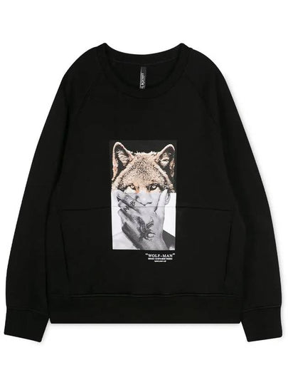 Wolfman Print Sweatshirt Black - NEIL BARRETT - BALAAN 2